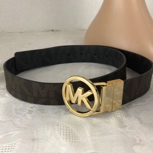 Michael Kors monogram leather belt.